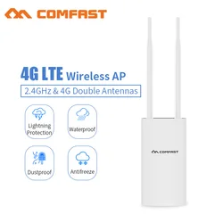 Comfast roteador wifi sem fio portátil de alta velocidade 4g lte ap wifi plug and play cartão sim 4g router