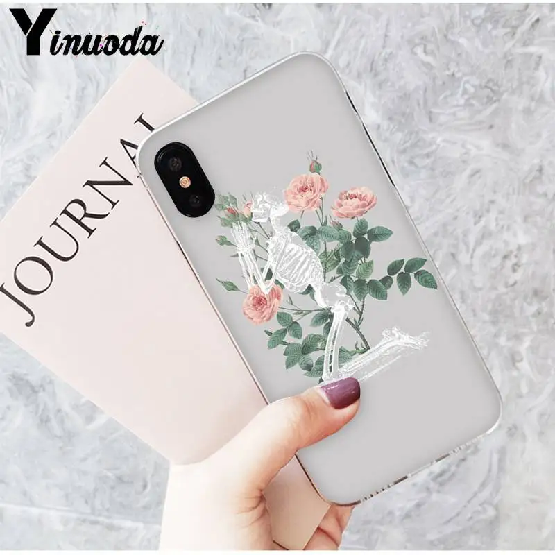Yinuoda искусство красивый Tumblr новый эстетический череп Floar Phonecase для iPhone8 7 6 6S Plus 5 5S SE