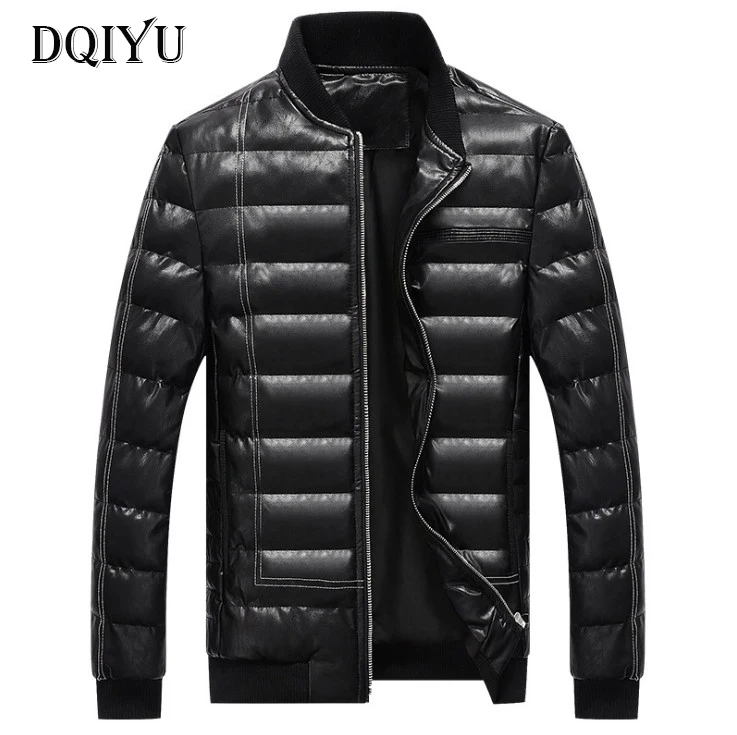 Mâle En Haute Beige bleu Fit Rembourré Slim Épaissir Cuir Coton Veste Parkas Nouvelle noir rouge Pu Dqiyu Hiver Hommes Automne Qualité Mode Aw6ppqY