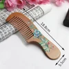 Flower Painted Chinese Peach Wood Comb  Healthy Scalp Massage Anti-Static Comb Hair Care Wooden Gift Beauty Tool 5