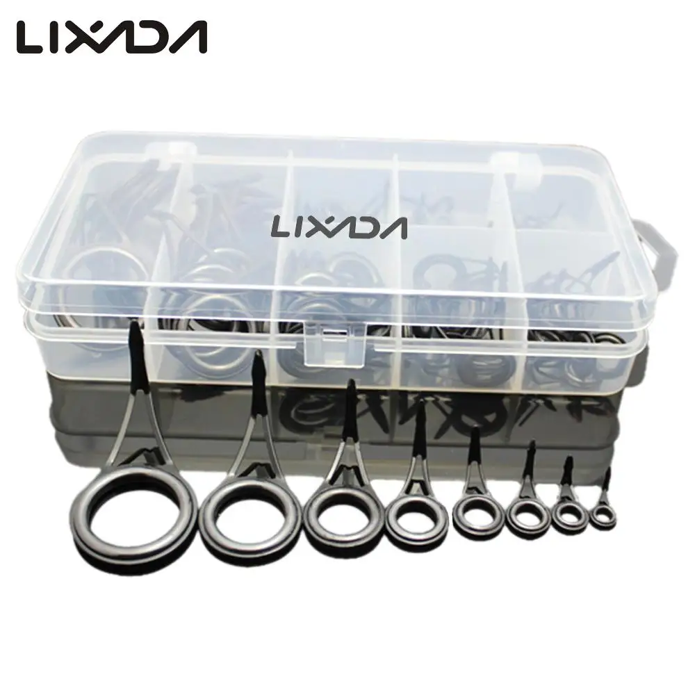 Lixada 75pcs Various Sizes Fishing Rod Guide Tip Line Spinning Eyes Rings Top Repair Kit Set for pesca | Спорт и развлечения