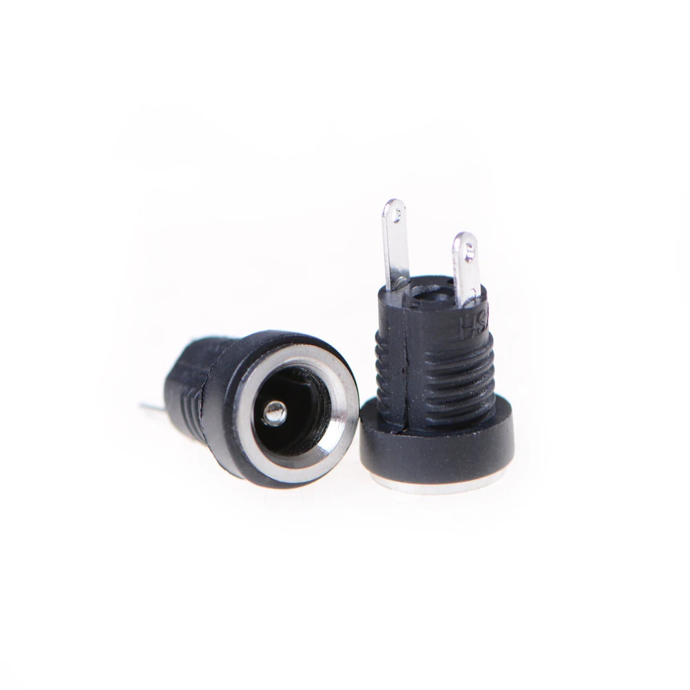 

DC-022B Power Supply Jack Socket Female Panel Mount Connector 5.5*2.1mm 10Pcs Black Plug Adapter