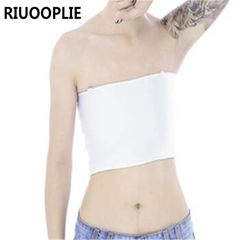 RIUOOPLIE casual Les lesbies короткий нагрудный бандаж Транс жилет топы с плечевыми лямками размера плюс S-5XL# SM-0005