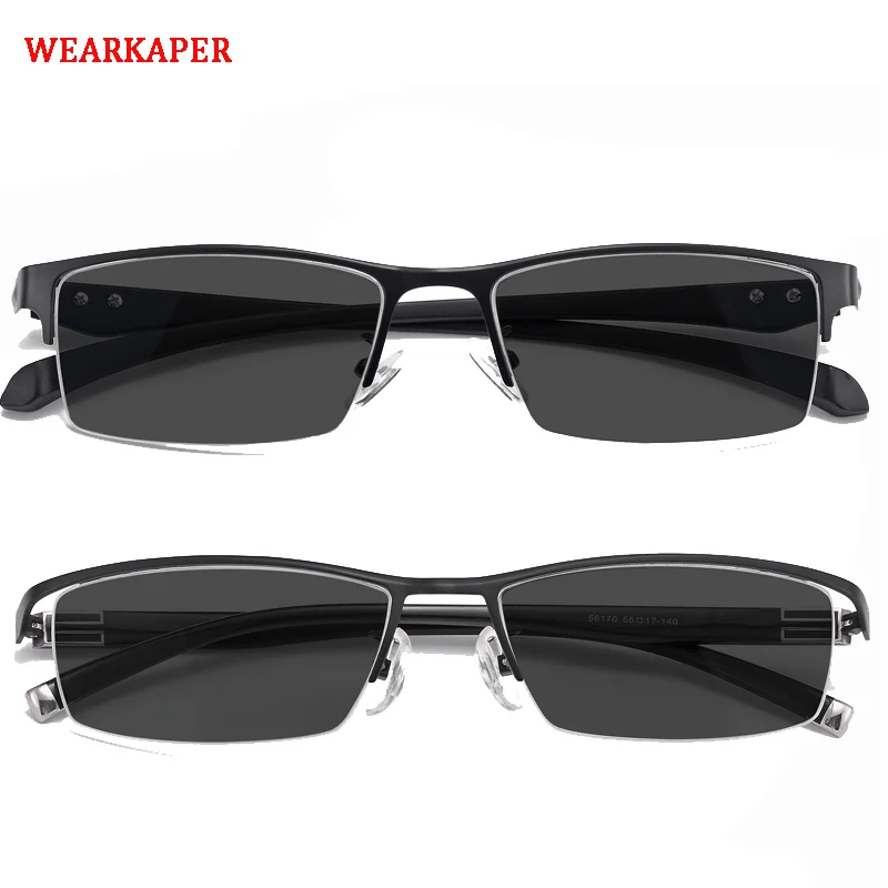 

WEARKAPER TR90 Photochromic Men glasses Frame transition UV eyeglasses male men's frame custom prescription myopia glasses