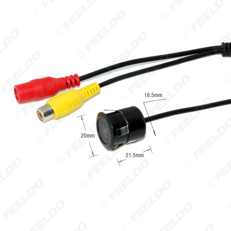 FEELDO 1Set Car 8-Sensor Parking Sensor with 2pcs 18.5mm CCD Camera Dual Visual Rearview Video Parking Radar System #FD-930