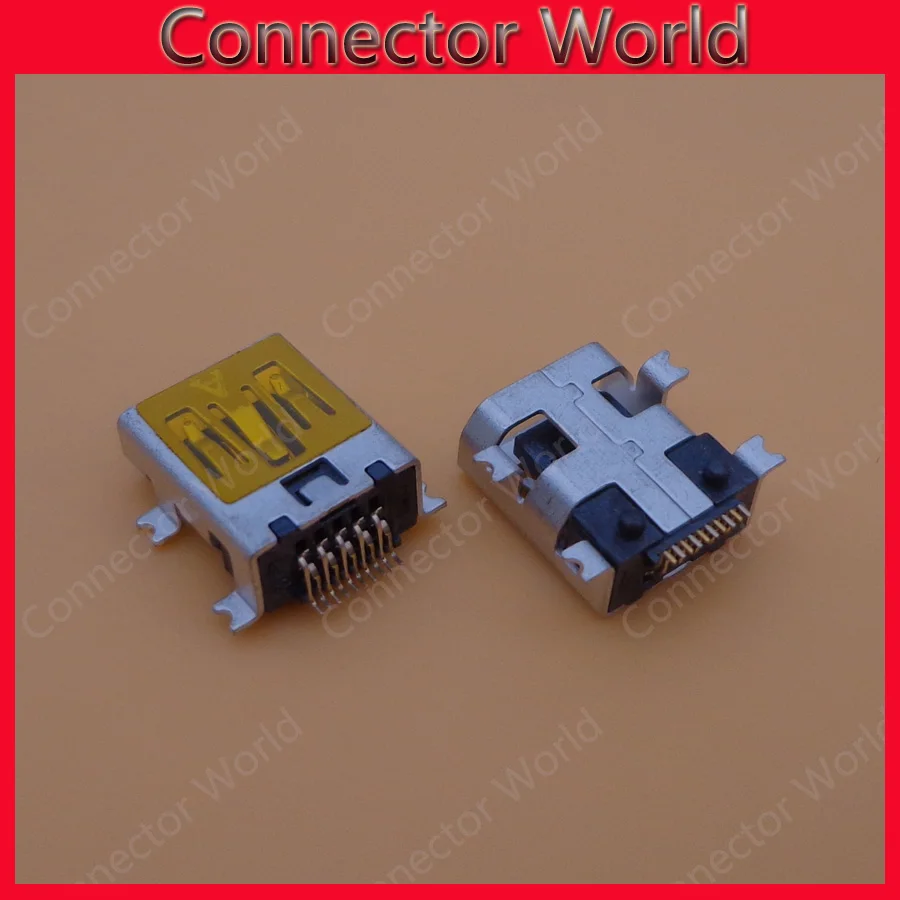 10-500pcs/lot MINI micro USB 10pin female jack connector SMT Sinking plate with locating peg charging socket port free shipping |