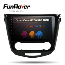 Funrover 10.1″ 2din Android 8.0 car DVD player gps for Nissan Qashqai X-Trail 2014-2017 car stereo radio navigation RDS wifi usb