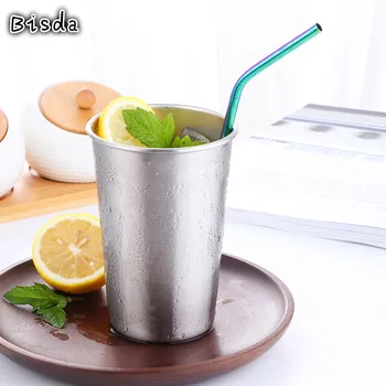 

10Pcs Hot Sale Colorful Stainless Steel Straws 6mm/8mm/10mm/12mm Reusable With Cleaner Brush Bar Accessories