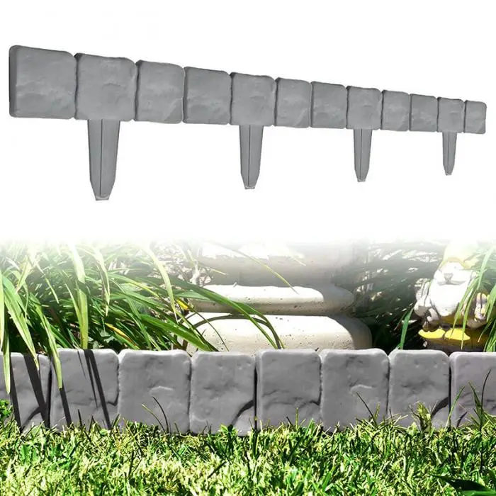 Пластиковая t-образная ограда для лужайки, мощеный камень, эффект молотка, садовая окантовка DC120