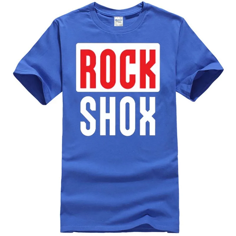 New ROCK SHOX Logo Moutain MTB Biker Bicycle Men's White Black T-Shirt Size S-3XL tom brady Man Tee Tops