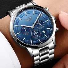 Watches Men 2018 Luxury Brand LIGE Chronograph Men Sport black Watches Moon phase Waterproof Quartz Mens Watch Relogio Masculino