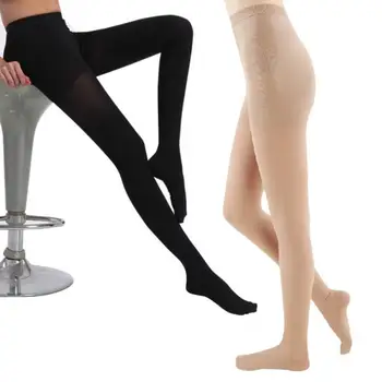 

Men Women Compression Stockings Thigh High Close Toe Pantyhose Pain Relief Leg Thin Socks