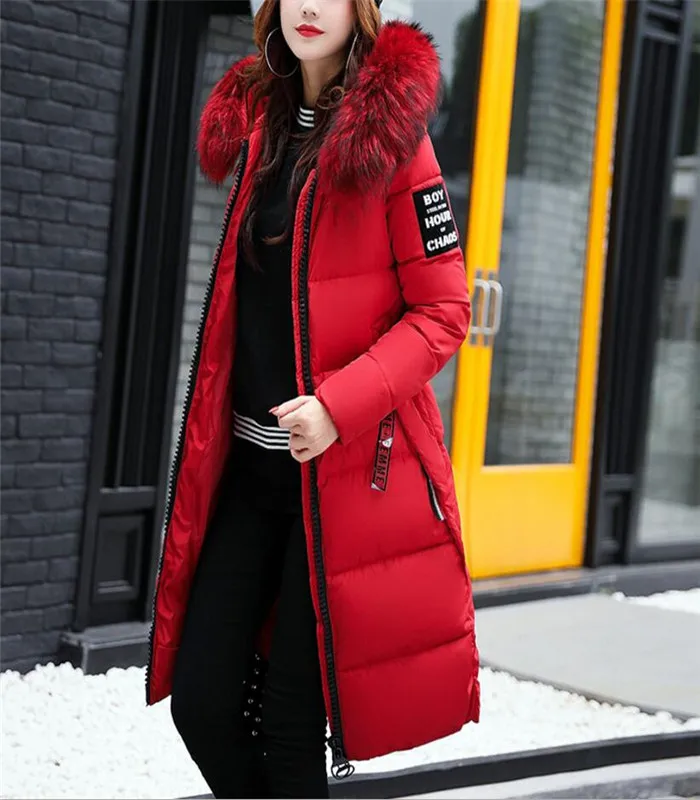 Для женщин хлопковые пальто 5xl Большие размеры зима тонкий меховой воротник пальто женское с капюшоном толстые теплые ветрозащитные парки верхняя одежда больших размеров