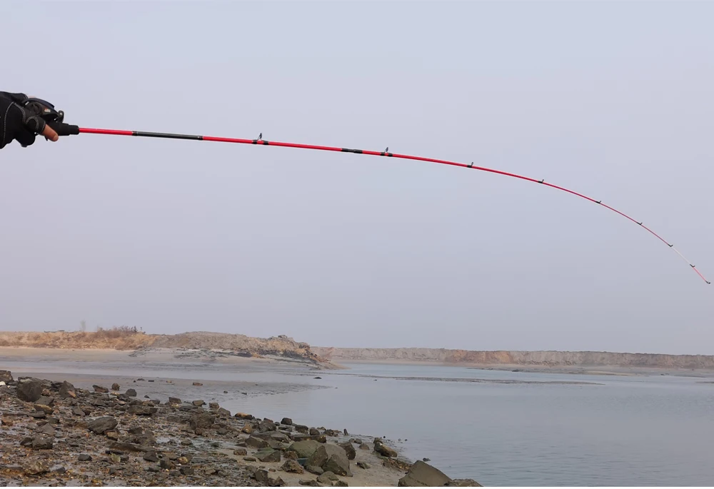 New Solo Pro 198 2 Sections 3-22g Lure Weight Carbon Casting Spinning Lure Fishing Rod Solid Tip, Ultralight Red Rock Rod  (9)