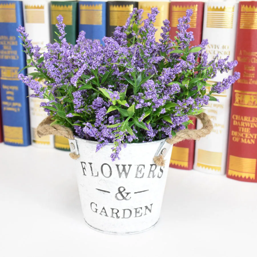 1 Bunch Foam Provence Lavender Artificial Flowers High Quality Plastic Leaves Fake Flowers Bouquet for Home Wedding Decoration