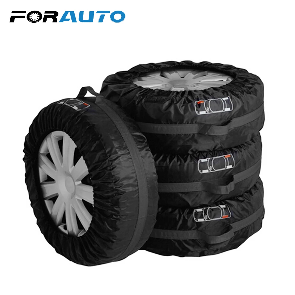 

FORAUTO 4Pcs/Set Car Spare Tyre Cover Tire Protector Tire Storage Bag S L Size Wheel Protector For Summer Winter Car-Styling