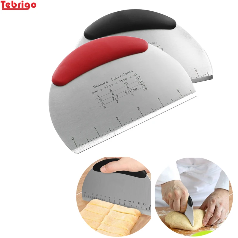 

Tebrigo Pastry Scraper For Test Dough Knife Cutter For Flour Chopper Flour Pizza Cutter Comfortable Handle Stainless Steel
