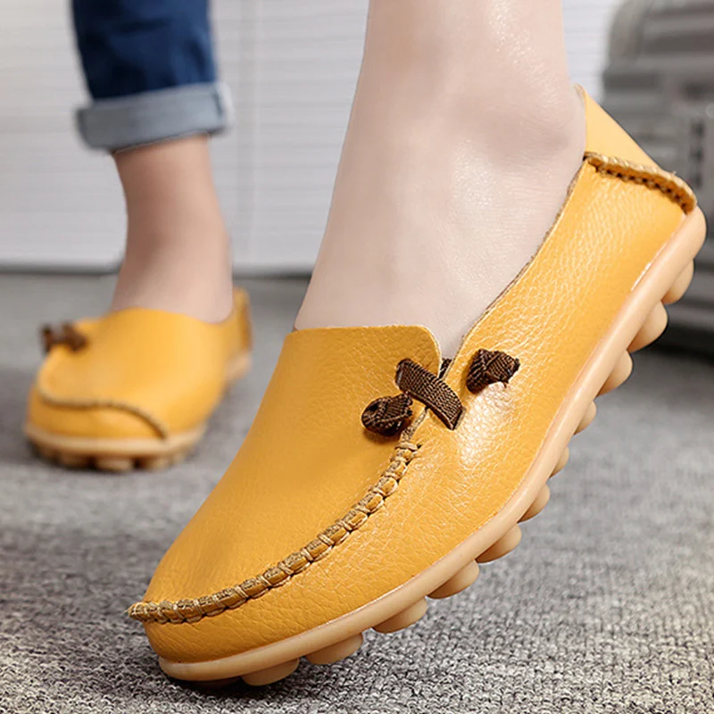 

large size 4-12 flat shoes genuine leather slip-on shallow ladies shoes sewing loafers superstar square shoes chaussures femme