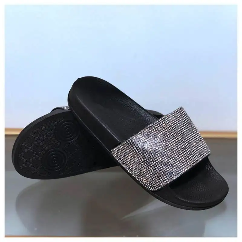 SUOJIALUN/Женская обувь; прозрачные летние пляжные женские Вьетнамки; женские сандалии-шлепанцы; золотистые шлепанцы на плоской подошве - Цвет: black sliver