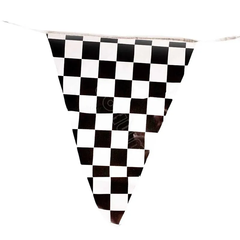  2Pcs 8×12inch Checkered Flag Black and White Racing