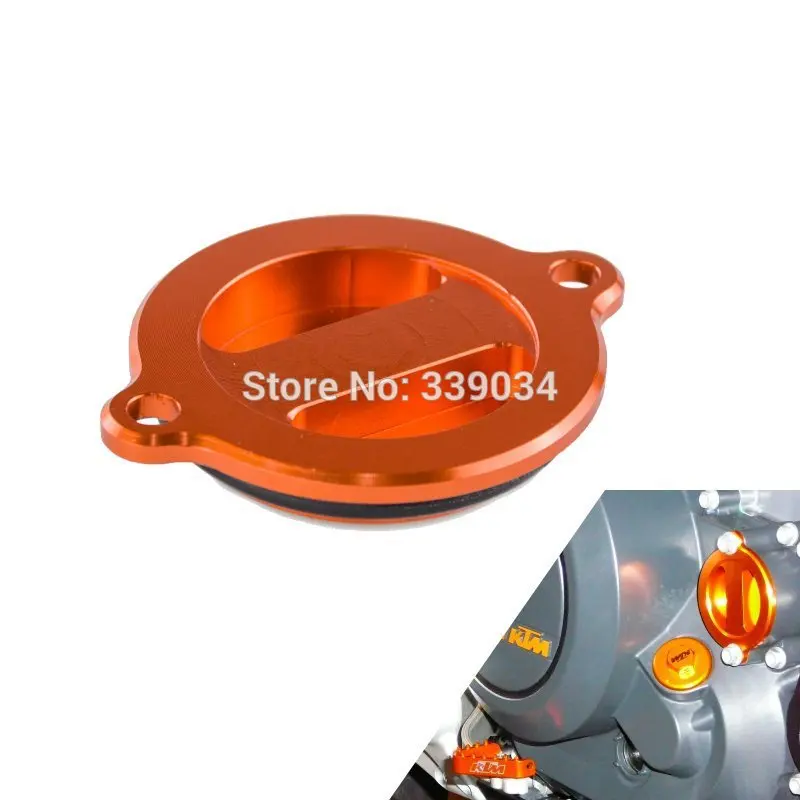 Orange Anodized Oil Filter Cover For KTM 250 SX-F XC-F XCF-W 2007-2012 EXC-F 2007-2013
