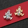 ZHUKOU 13.5x15mm exquisite crystal brass frog pendant for DIY women bracelet necklace jewelry Accessories model:VD510 ► Photo 1/6