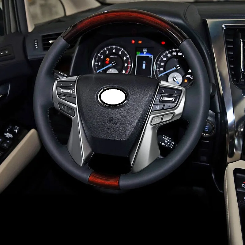 

ABS Chrome For Toyota Alphard 2016 2017 2018 Car Styling auto accessories Car Steering wheel Button frame Cover Trim