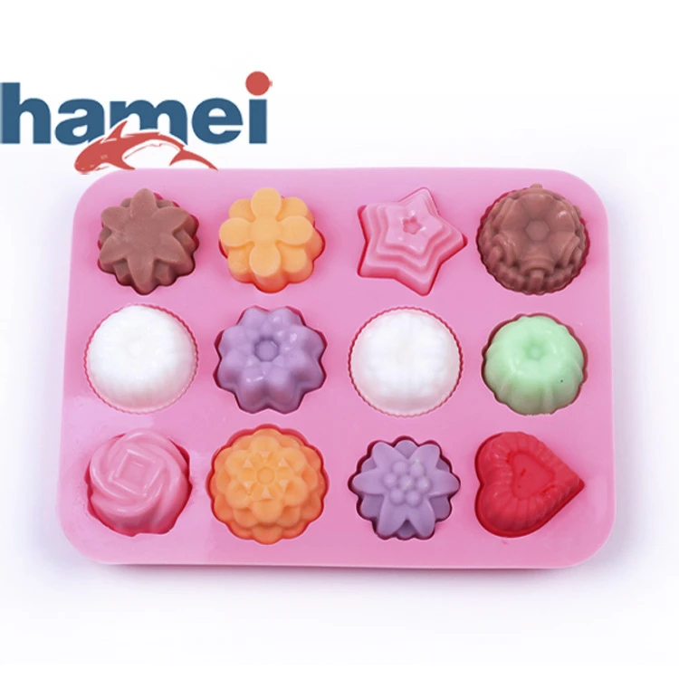 (Min Order $5) Silicone 12 holes Beauty Flowers Shape Cake Decorating Bakeware Mold Chocolate Mould Cooking Tool Food DIY Making |