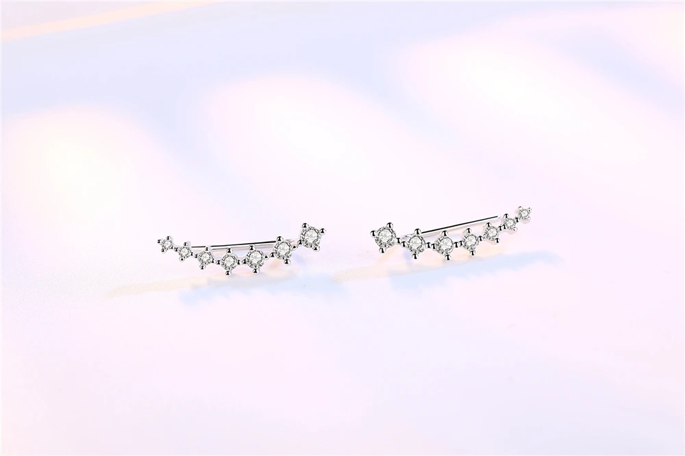 Модные женские серебряные брендовые ювелирные изделия четыре когтя семь клипса «Звезды» серьги женские без ушей милые ювелирные изделия роскошный циркон
