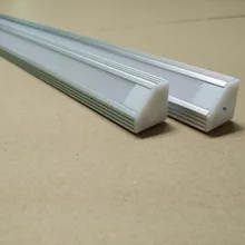 Угловой СВЕТОДИОДНЫЙ профиль 6000 серии, алюминиевый профиль для украшения полосок с крышкой, 15 шт./лот, 2 метра/шт