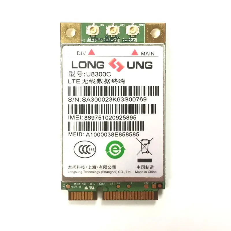 U8300c LTE WCDMA TD-scdma 3g 4 г мини PCIe поддержка gps оригинальный беспроводной модуль