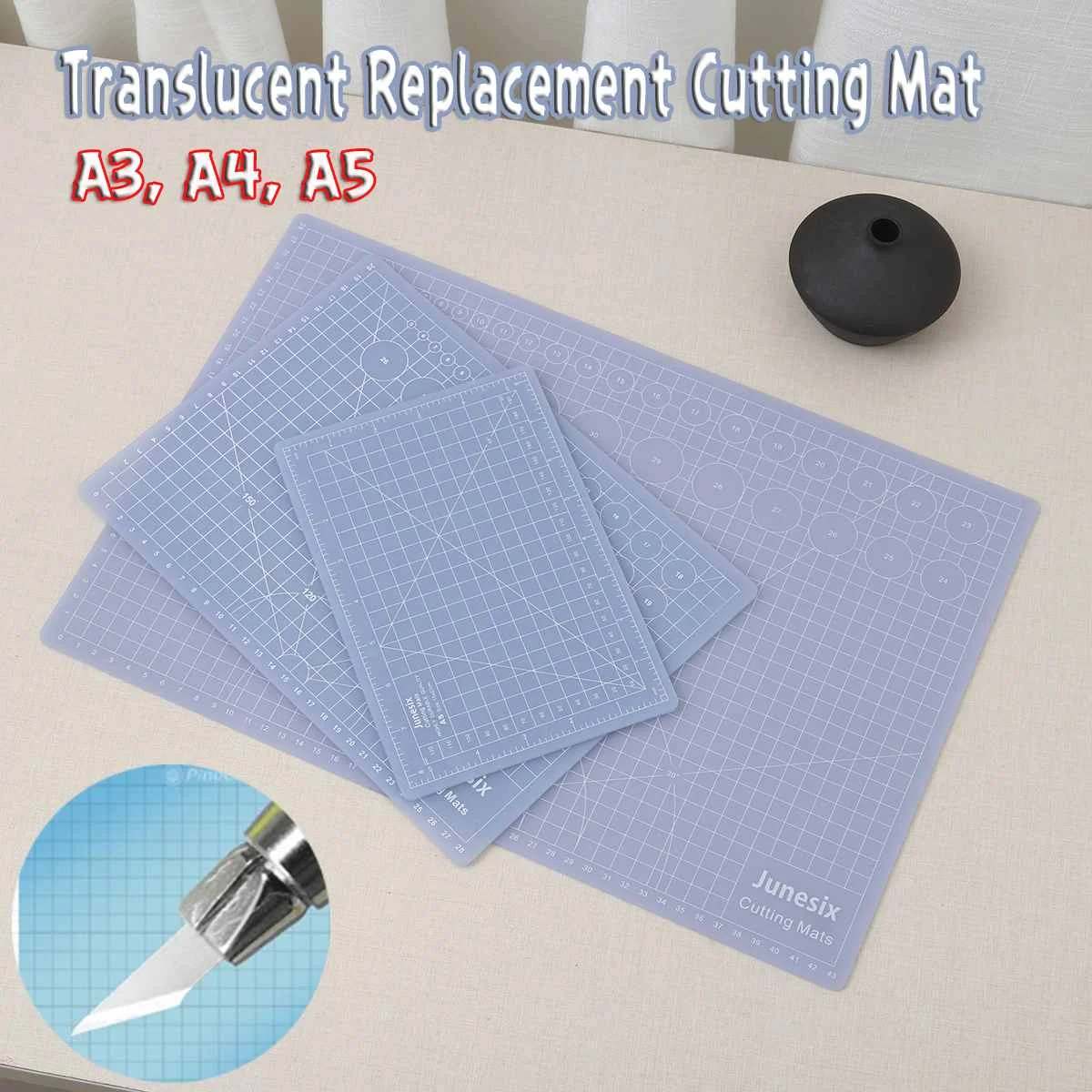 

Composite PVC A3/A4/A5 Replacement Cutting Mat Transparent Mat with Measuring Grid for Silhouette Cameo Plotter Machine