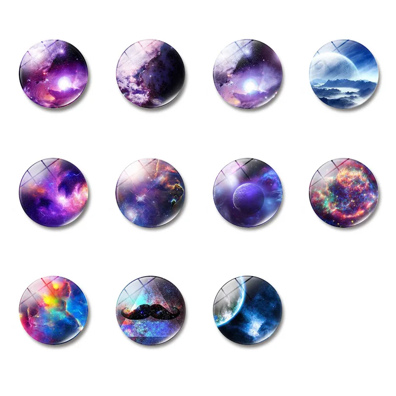 

30MM fridge sticker Mars Earth fridge magnet Nebula Galaxy Universe Outer Space Planets refrigerator magnets Note Holder Decor
