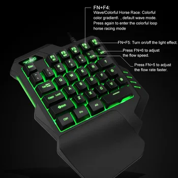 

Wired Gaming Keypad with LED Backlight 35 Keys One-Handed Membrane Keyboard USB 2.0 Portable Game Keyboard