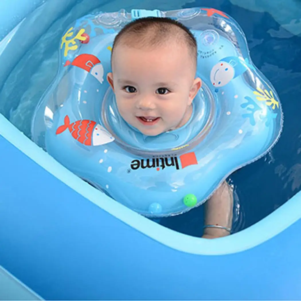 

Adjustable Safety 1-12 Months Baby Swimming Neck Float Infant Bath Ring