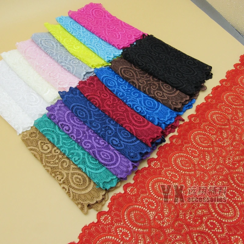 

High-quality accessories with elastic wide soft lace color elastic lace about 17-18 cm 6 meter price