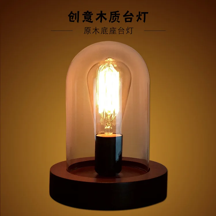 

Simple wood ashtree wood retro nostalgia Nordic handmade creative small table lamp logs