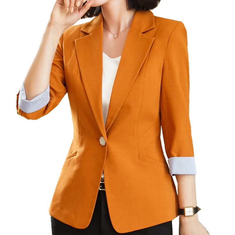 Fmasuth Summer Work Clothes for Women Jacket Blazer 3/4