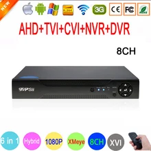 1080 p, 960 p, 720 p, câmera de CCTV 960 H 1080N 8 Canal 8CH 6 no XVI 1 WI-FI NVR Híbrido CVI TVI AHD DVR Vigilância gravador de vídeo