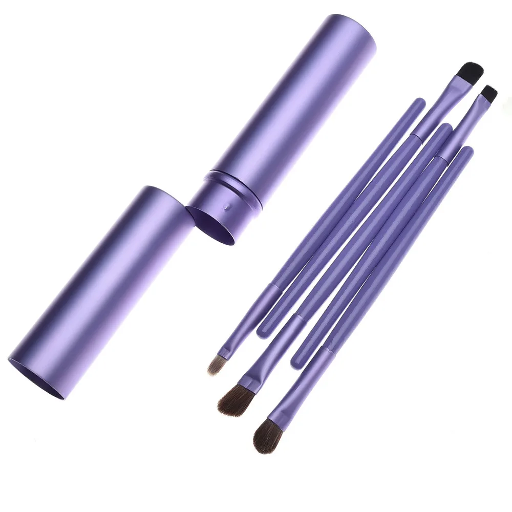 

2019 NEW 5Pcs Professional Makeup Eye Eyeshadow Brush Brushes Cosmetic Set+Round Tube makeup brush set foundation brush 8W2