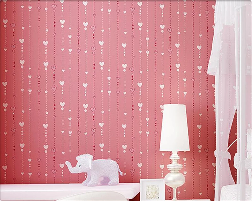 Beibehang Modern wallpaper child room stars pink, red, purple cute cartoon children bedroom warm wallpaper roll papel de parede