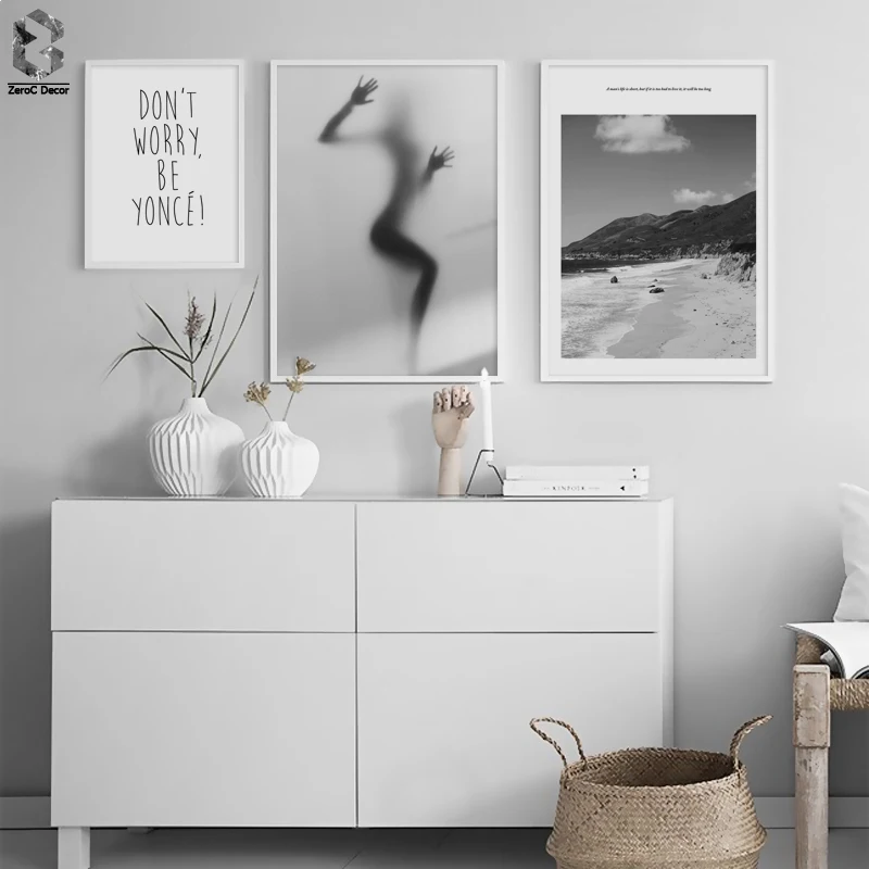 

Scandinavian Landscape Canvas Wall Art Motivation Poster Print Quote Minimalist Abstract Painting Nordic Decoration Picture