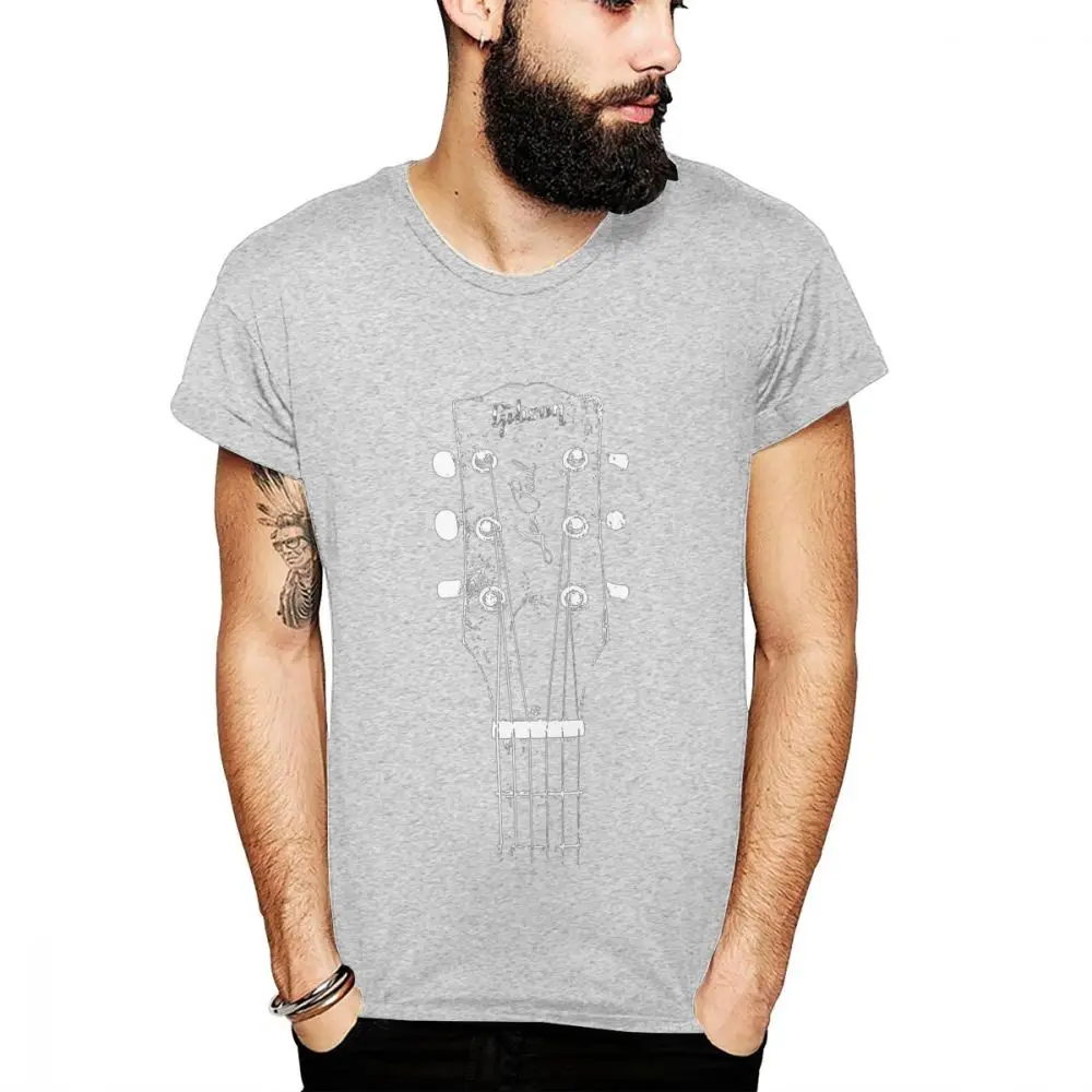 Рок-н-ролл старая футболка Классическая гитара Музыка Homme Футболка мужская гик размера плюс 3D принт Повседневная - Цвет: Серый