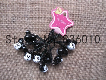 

Hot Sale 50 pcs Cartoon Mickey Pendant Key Chains With Bell Gifts Favors LL-19