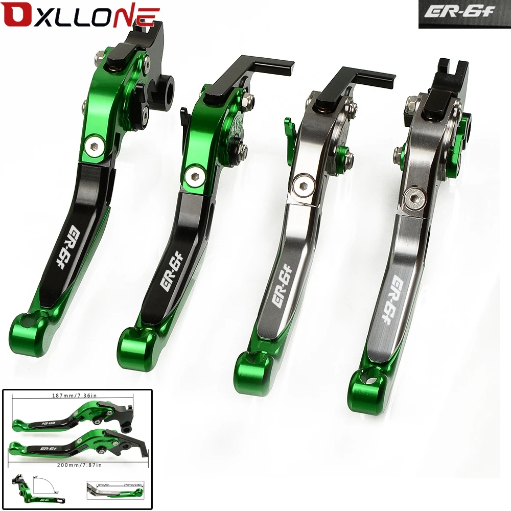 

FOR KAWASAKI ER-6F ER6F 2009-2014 2015 2016 WITH LOGO (ER-6F) MOTORCYCLE CNC ADJUSTABLE FOLDING EXTENDABLE BRAKE CLUTCH LEVERS