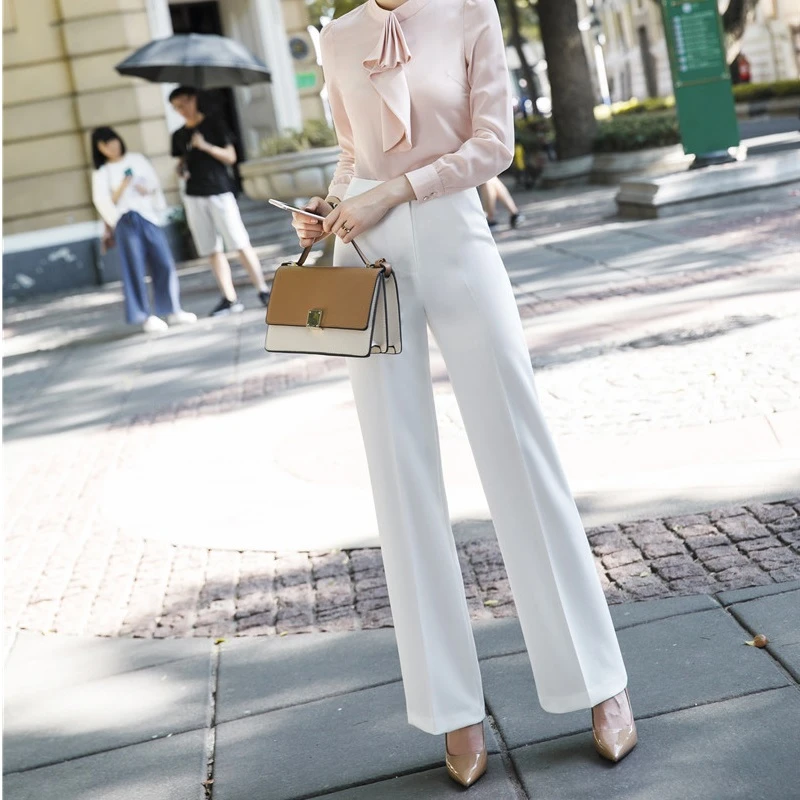 ファッションホワイトワイド脚パンツ春秋流行レギンスパンツ女性のズボンカプリパンツオフィスレディース制服スタイルビジネスウェア Pants Capris Aliexpress