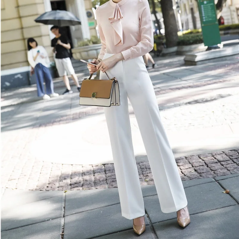 off white wide leg pants