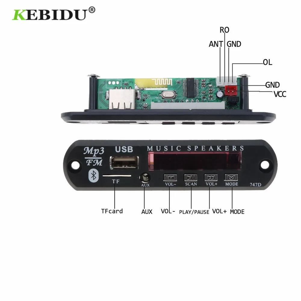 Bluetooth приемник KEBIDU mp3 плеер декодер плата FM радио TF USB 3 5 мм AUX аудио модуль для IPhone 8