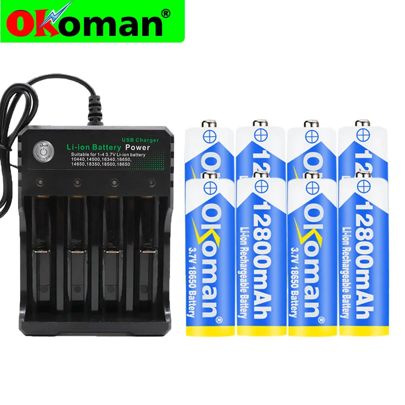 100% новая Оригинальная 18650 Батарея 3 7 v 12800 mah литиевая аккумуляторная батарея для