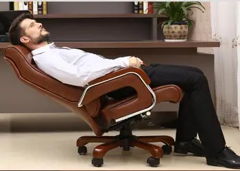Home computer chair reclining lift boss chair leather swivel chair fixed armrest leather art office chair. replica fritz hansen swan chair leather